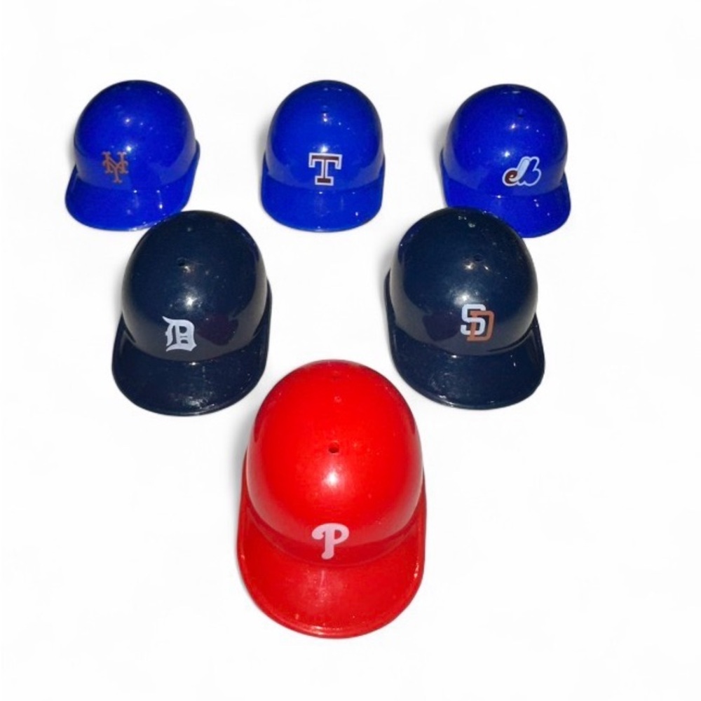 Vintage 80s Laich miniature MLB baseball helmets set of 6